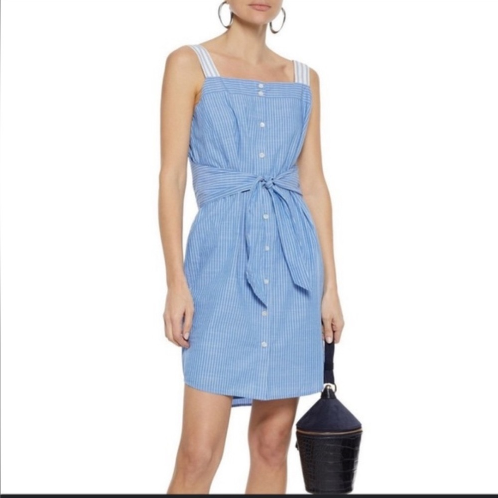 Joie Galilee PinStriped Button-down Chambray Dress Women’s Sz M